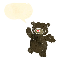 retro cartoon teddy bear with thought bubble