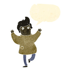 retro cartoon dancing man in rags