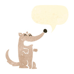 retro cartoon laughing wolf