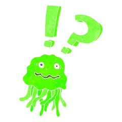 retro cartoon jellyfish