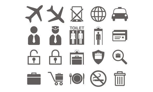 Airport Icons Silhouette
