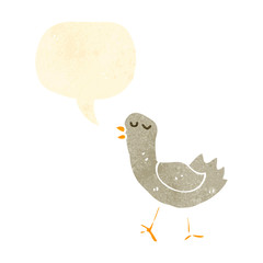retro cartoon singing bird