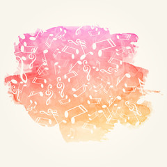 Vector Illustration of a Watercolor Music Background