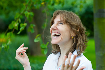 Smiling middle age woman portrait