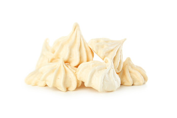 French meringue cookies isolated on white