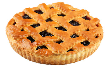 Homemade pie isolated on white
