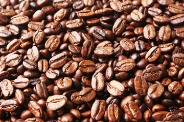 Closeup of coffee beans