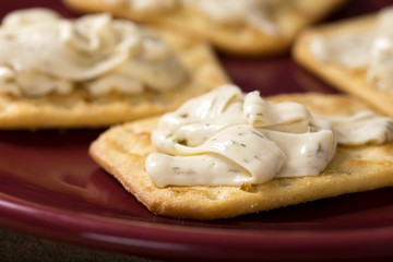 Obraz na płótnie Canvas Crackers with Cream Cheese