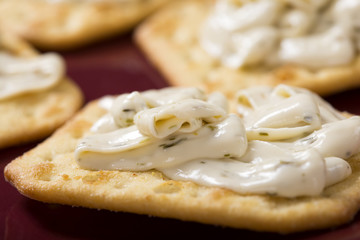 Crackers with Cream Cheese
