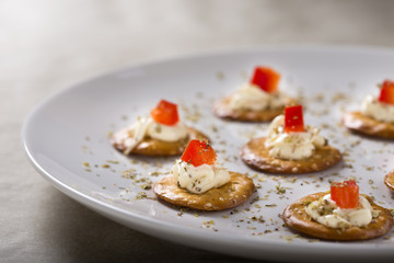 Crackers with Cream Cheese