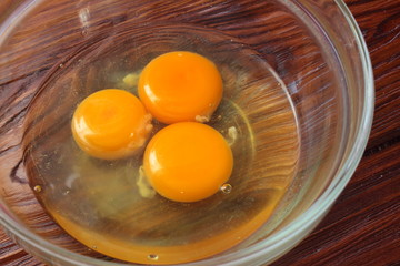 Three broken eggs