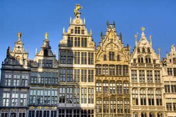 Obraz premium Typical houses in the city of Antwerp, Belgium 