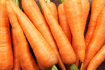 Fresh organic carrots, closeup