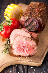 Roast beef grilled vegetables