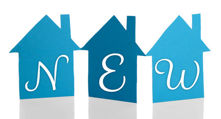 Paper houses isolated on white