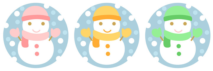 雪だるま３色