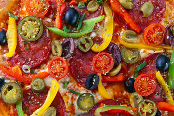 Closeup of fresh baked pizza