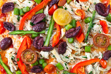 Closeup of fresh baked pizza