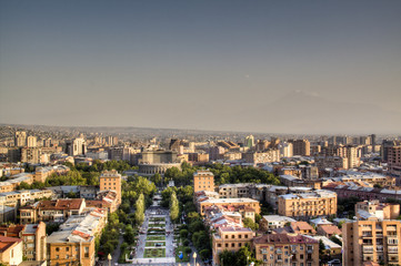 Fototapeta premium View over the city of Yerevan, Armenia 