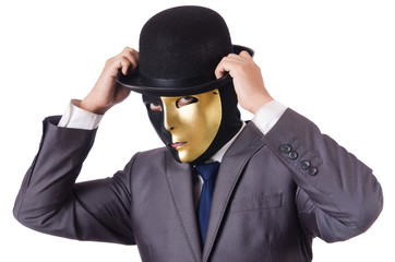 Funny concept with theatrical mask