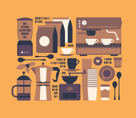 Composition with coffee silhouettes