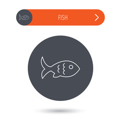 Fish icon. Seafood sign. Vegetarian food symbol.