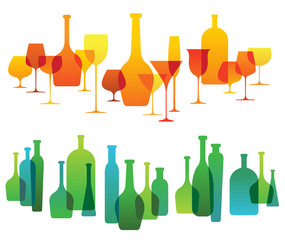 Composition with alcohol glassware silhouettes