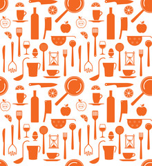 Background with kitchen utensils silhouettes