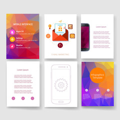 Naklejka premium Templates. Design Set of Web, Mail, Brochures. Mobile