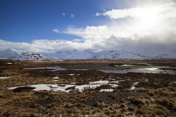 Volcanic landscape on the Snaefellsnes peninsula in Iceland