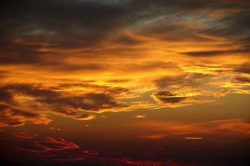 Sunset sky with clouds