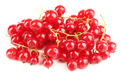 Ripe red currant isolated on white