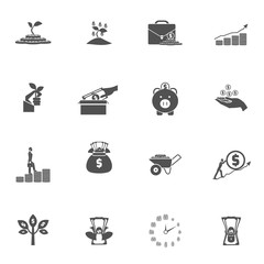 Investment Silhouette Icon Set