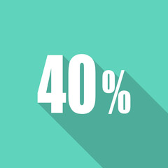 40 percent flat design modern icon