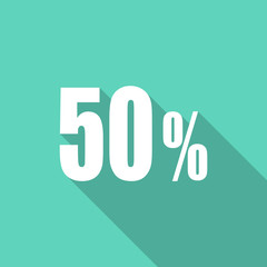 50 percent flat design modern icon