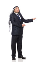 Arab businessman isolated on white