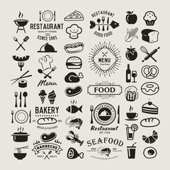 Food vintage design elements, logos, badges, labels, icons and objects - obrazy, fototapety, plakaty
