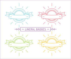 Vector linear logo template. Abstract arrow shape and symbol