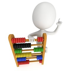 3d man with toy abacus