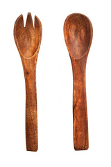 Spoon and fork isolated