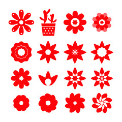 set of flower icons