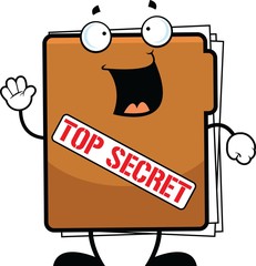 Cartoon Top Secret Folder Happy