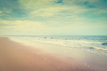 beach sand and sea vintage with space
