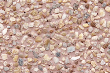 Close up of  wall gravel in exterior home.