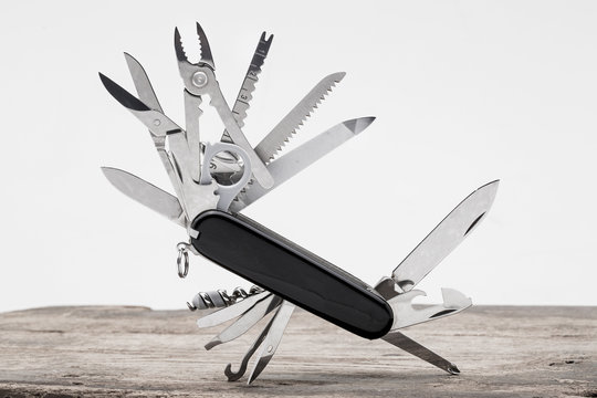 Knife multi-tool, isolated on white background