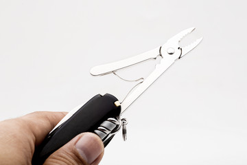 Knife multi-tool, isolated on white background