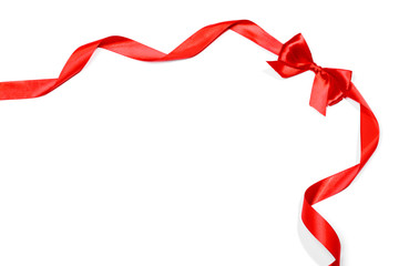 Red ribbons with bow