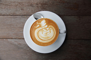coffee on wood background
