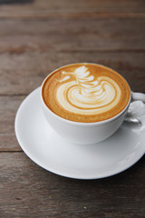 coffee on wood background