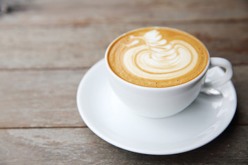 coffee on wood background